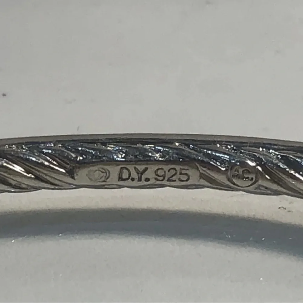 DAVID YURMAN Pave Outside Sterling Silver Bangle Bracelet. - Picture 9 of 10